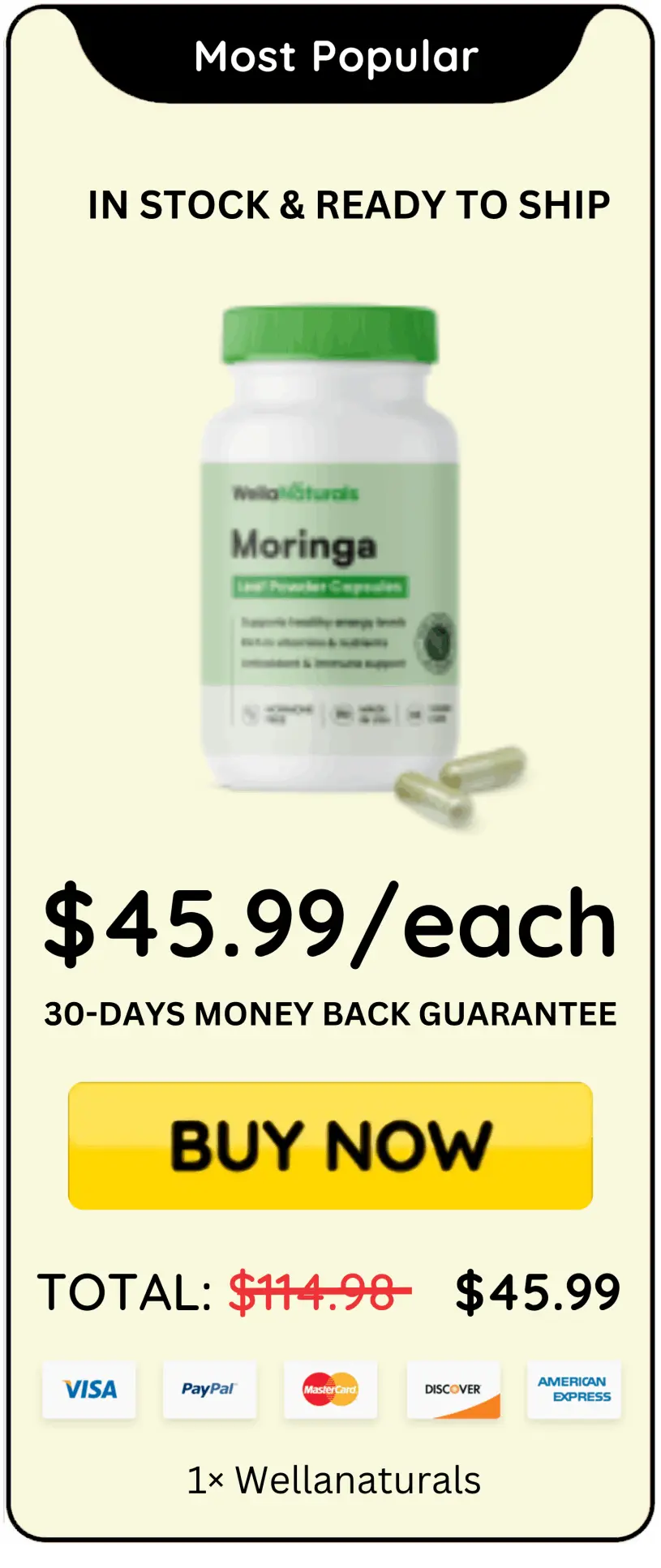 Wellanaturals Moringa Pills price 