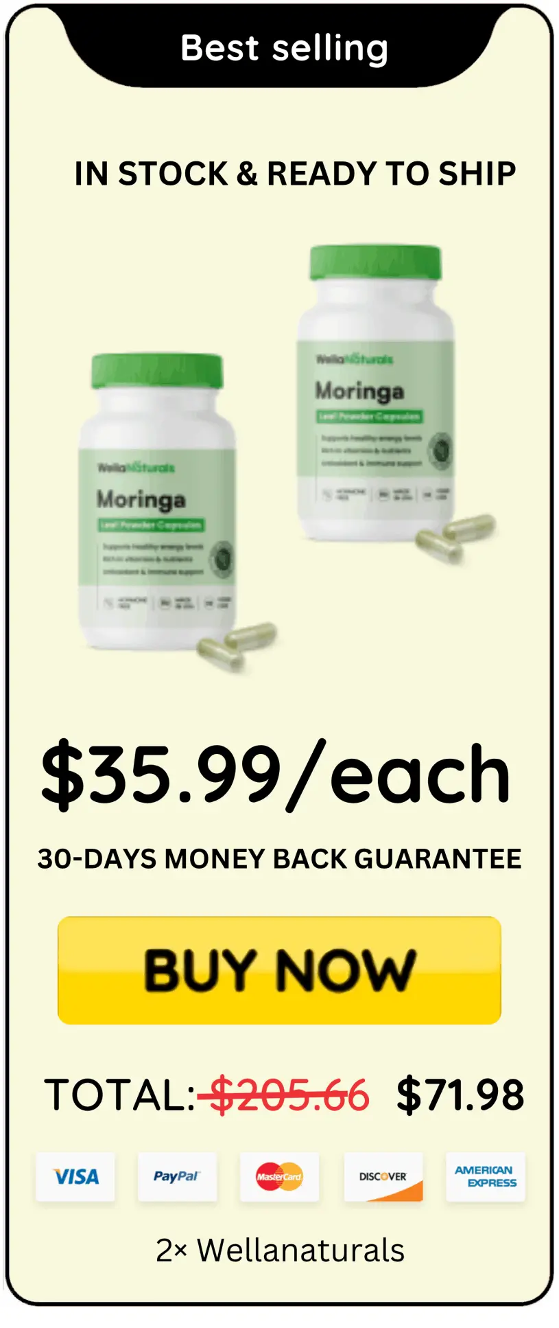 Wellanaturals Moringa Pills offer price 